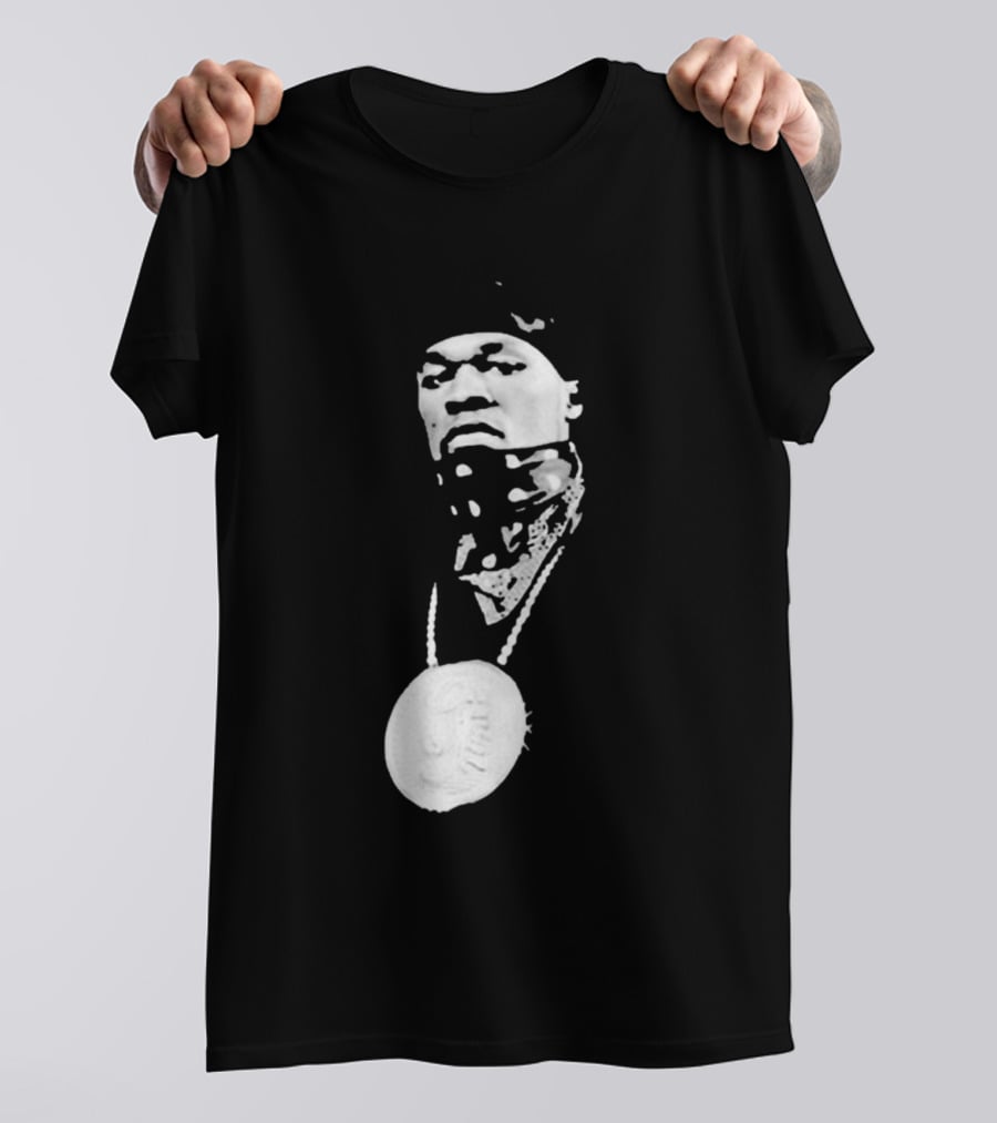 Drake Ibashar Bandana Portrait With Large Medal Necklace T-Shirt