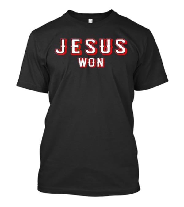 Evan Carter Jesus Won Victory Lettering T-Shirt