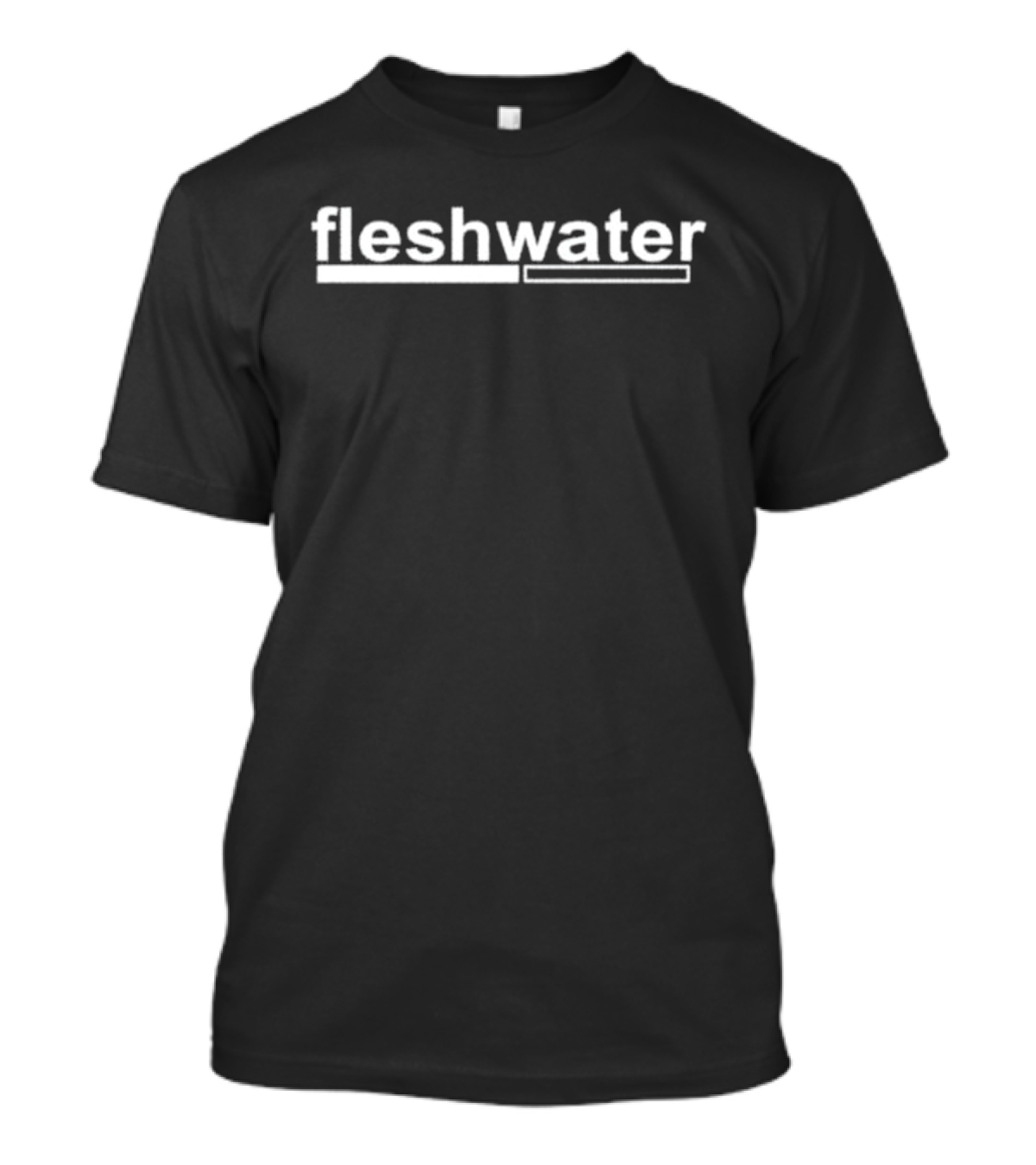 Fleshwater Logo Minimalist Black And White Block T-Shirt