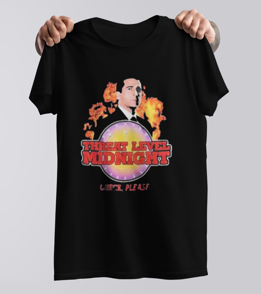 Michael Scott Threat Level Midnight Check Please The Office T-Shirt