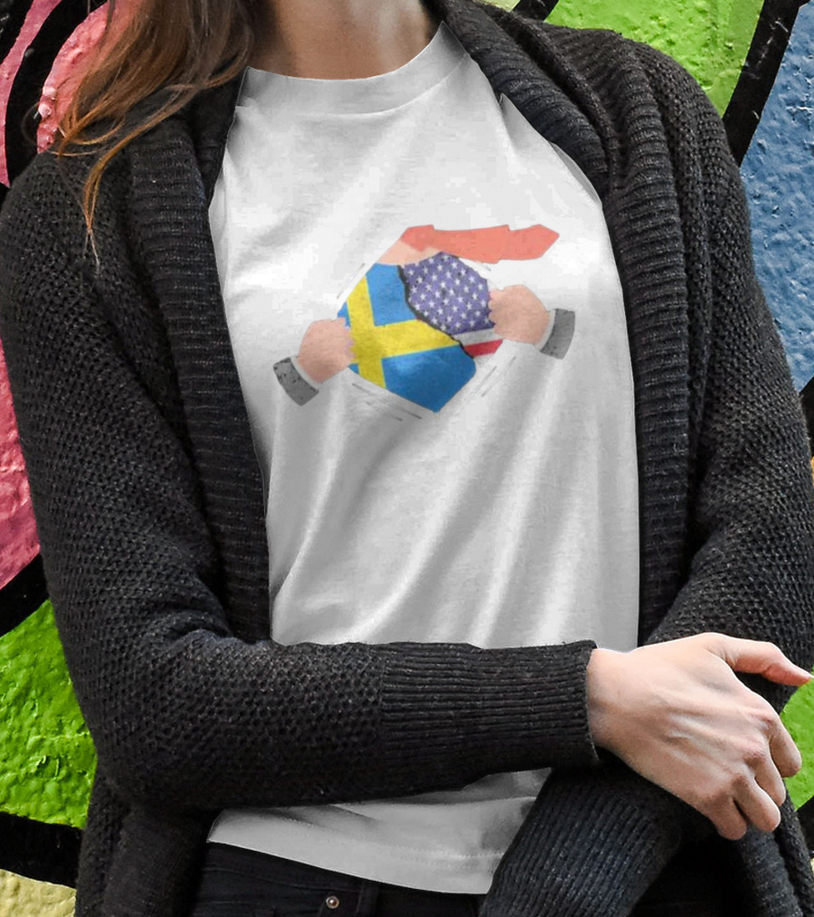 Ripping Off Sweden And America Flag T-Shirt