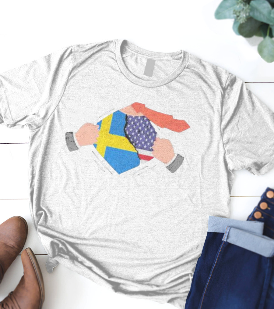 Ripping Off Sweden And America Flag T-Shirt