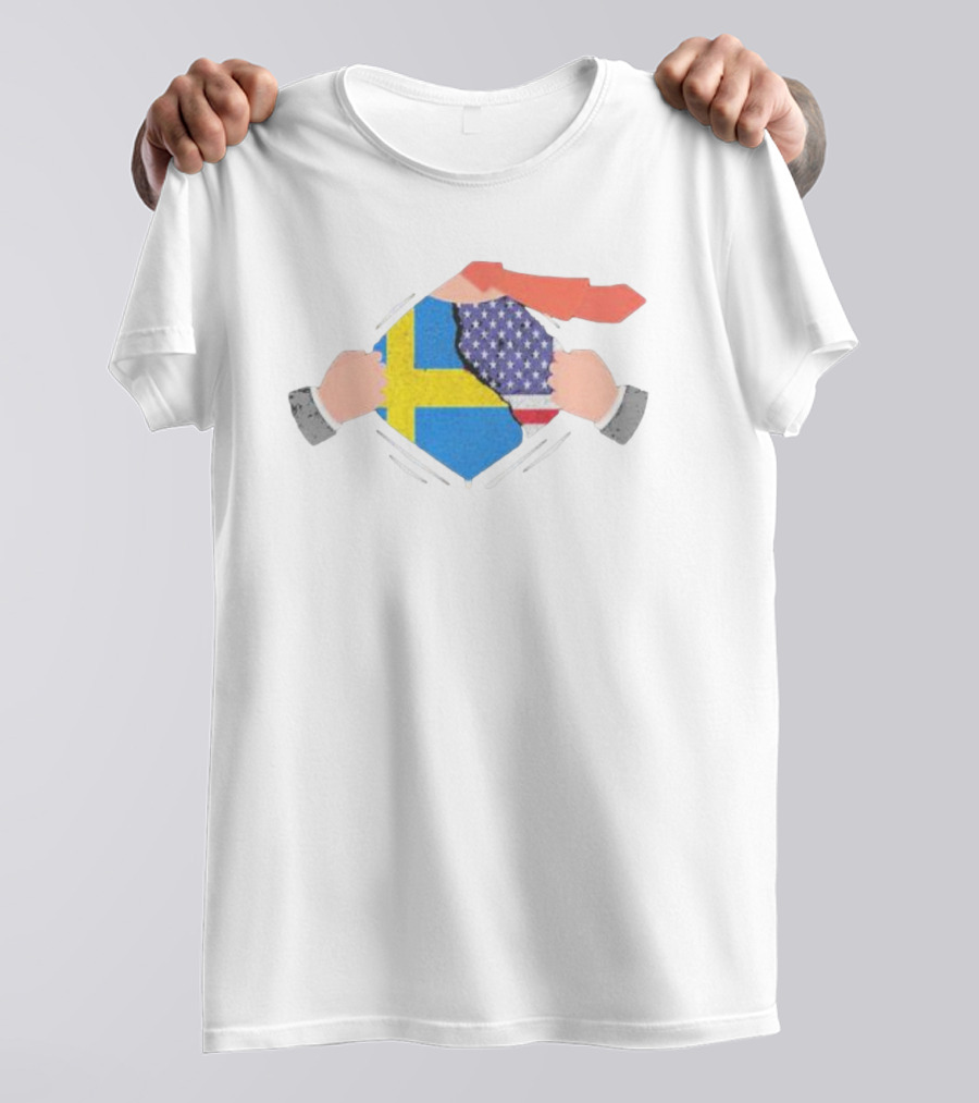 Ripping Off Sweden And America Flag T-Shirt
