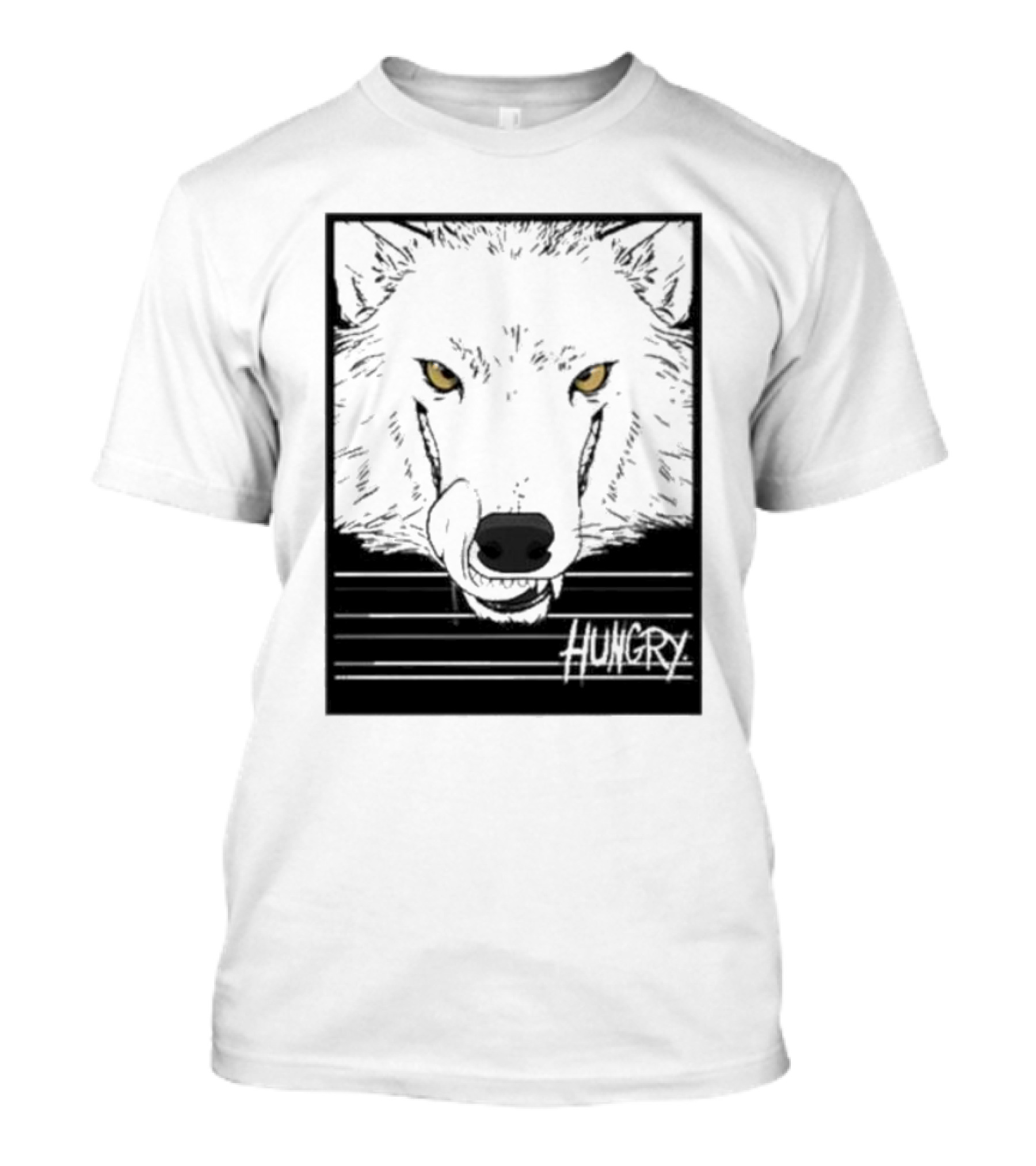 Sloshdog Hungry Wolf Face Yellow Eyes T-Shirt