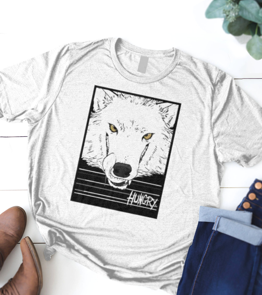 Sloshdog Hungry Wolf Face Yellow Eyes T-Shirt