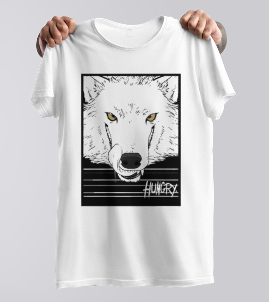 Sloshdog Hungry Wolf Face Yellow Eyes T-Shirt