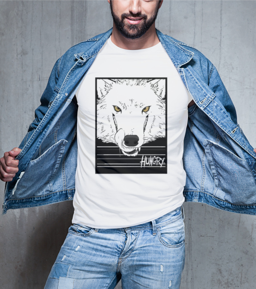 Sloshdog Hungry Wolf Face Yellow Eyes T-Shirt