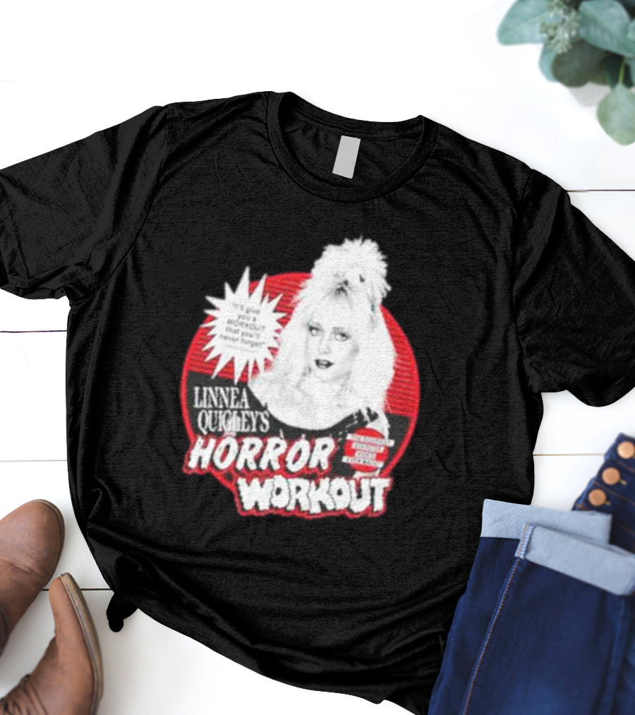 Linnea Quigley's Horror Workout Red Circle T-Shirt