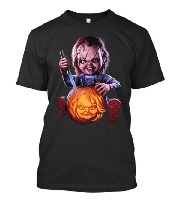 Chucky Creepy Carver Halloween Pumpkin Knife T-Shirt