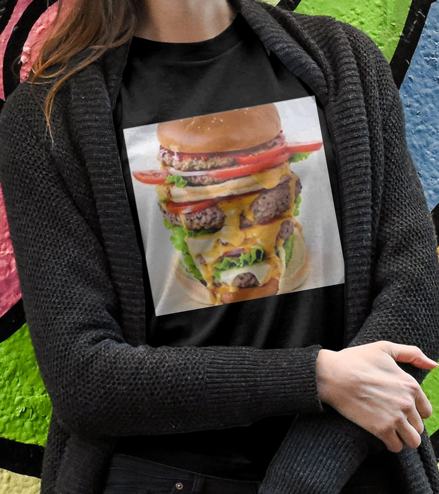 Heisenburger Cringey Quadruple Cheeseburger Stack T-Shirt