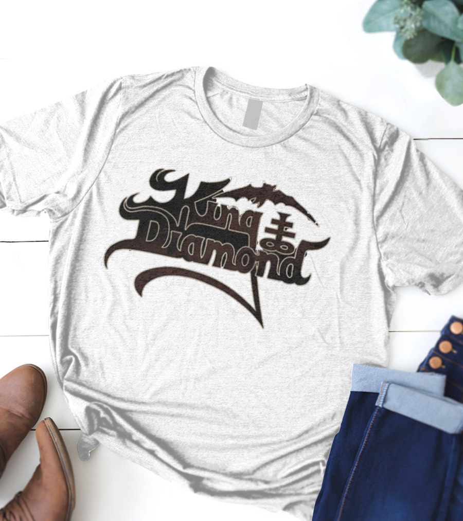 King Diamond Shop Masquerade Of Madness Logo With Bat And Cross Elements T-Shirt