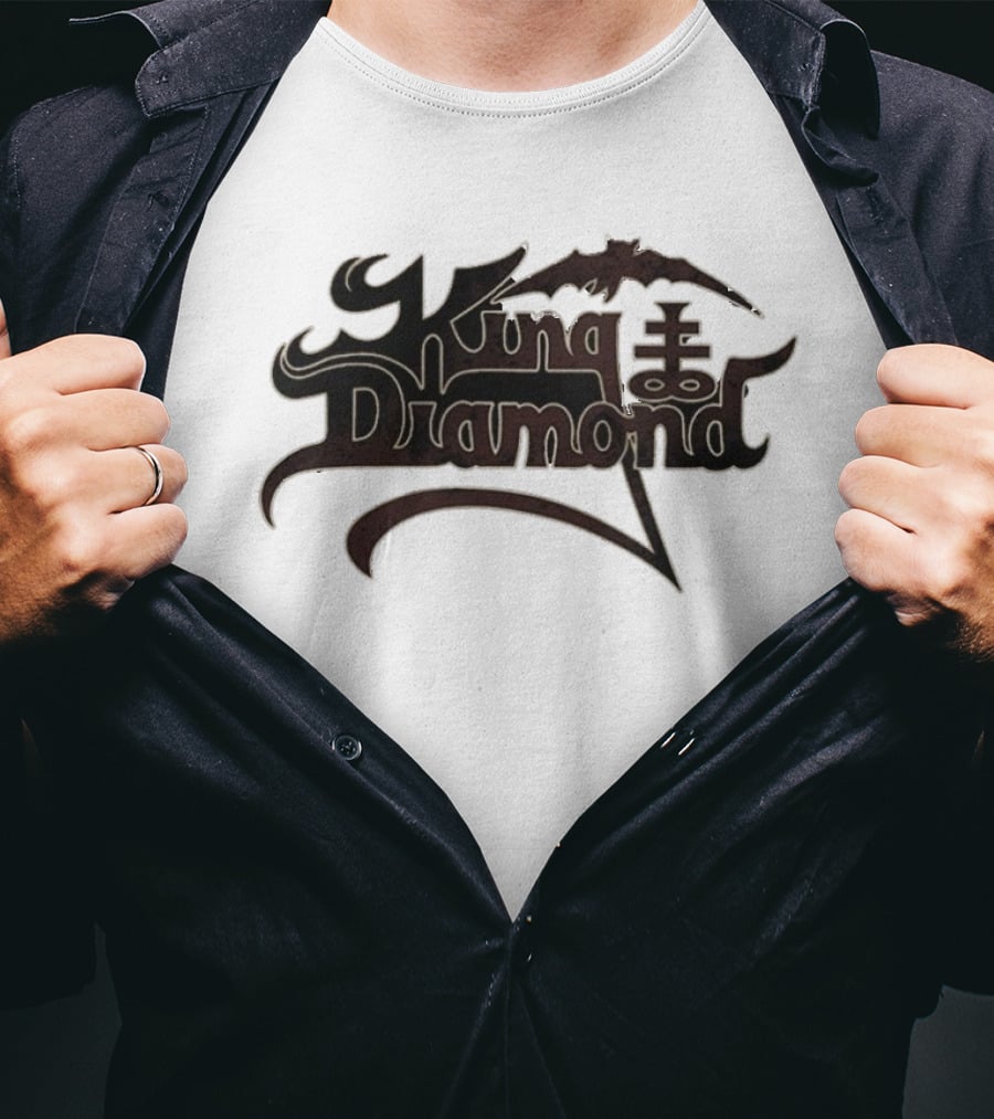King Diamond Shop Masquerade Of Madness Logo With Bat And Cross Elements T-Shirt