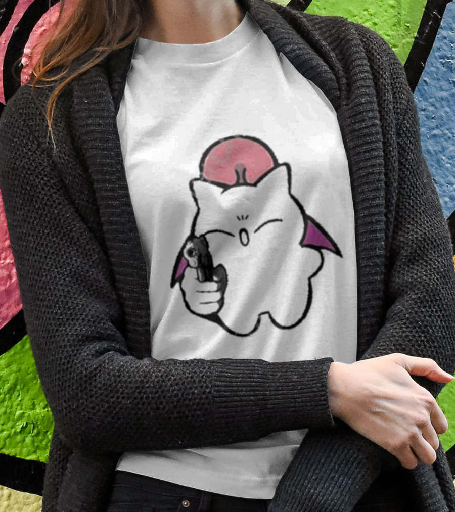 Gun Wielding Moogle By Wisdomeel T-Shirt