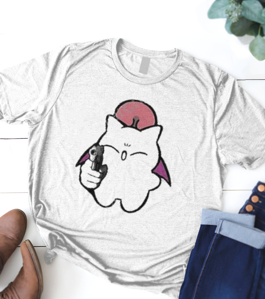 Gun Wielding Moogle By Wisdomeel T-Shirt