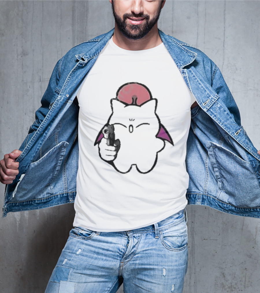 Gun Wielding Moogle By Wisdomeel T-Shirt