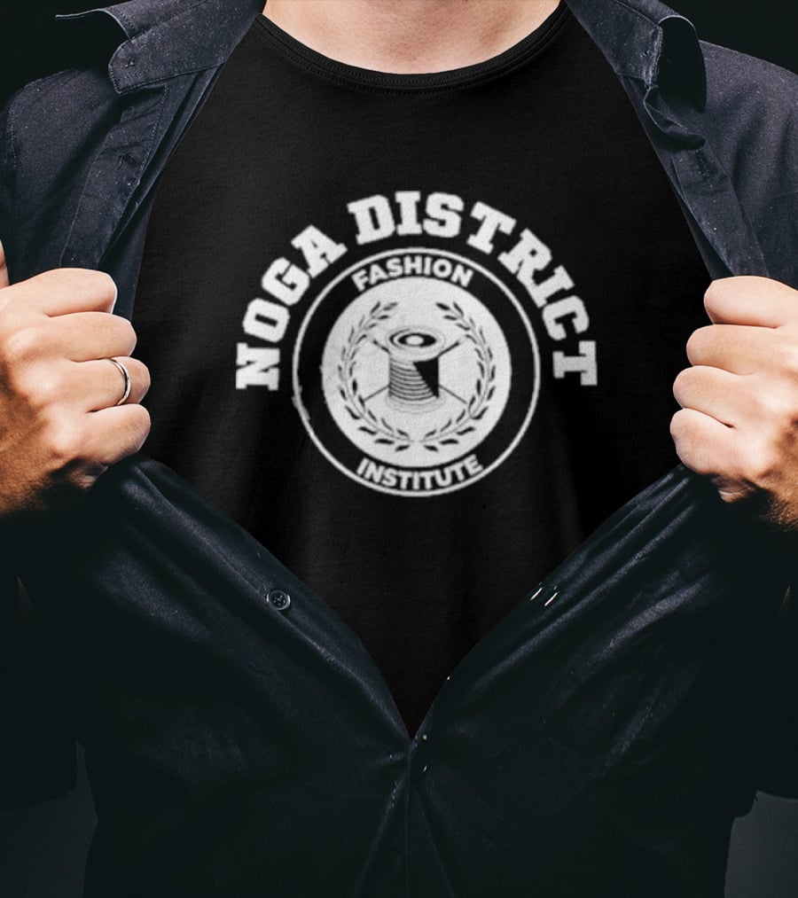 Noga District Fashion Institute Thread Spool Emblem T-Shirt