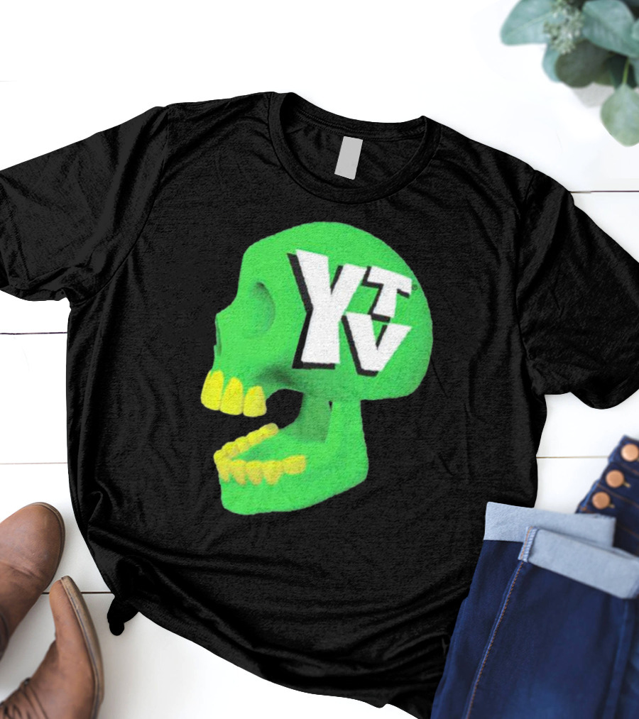 Ytv Green Skull Dark Night T-Shirt