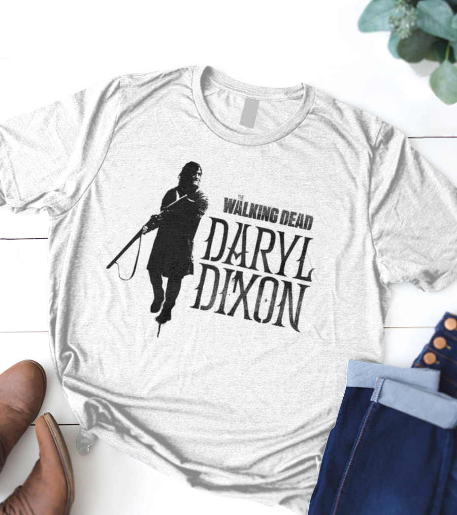 The Walking Dead Daryl Dixon Silhouette Crossbow Iconic Merch T-Shirt