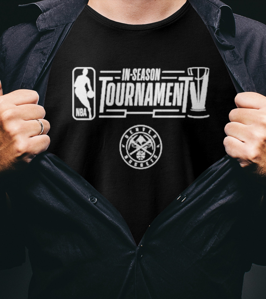 Denver Nuggets NBA In-Season Tournament Logo With Trophy And Basketball T-Shirt
