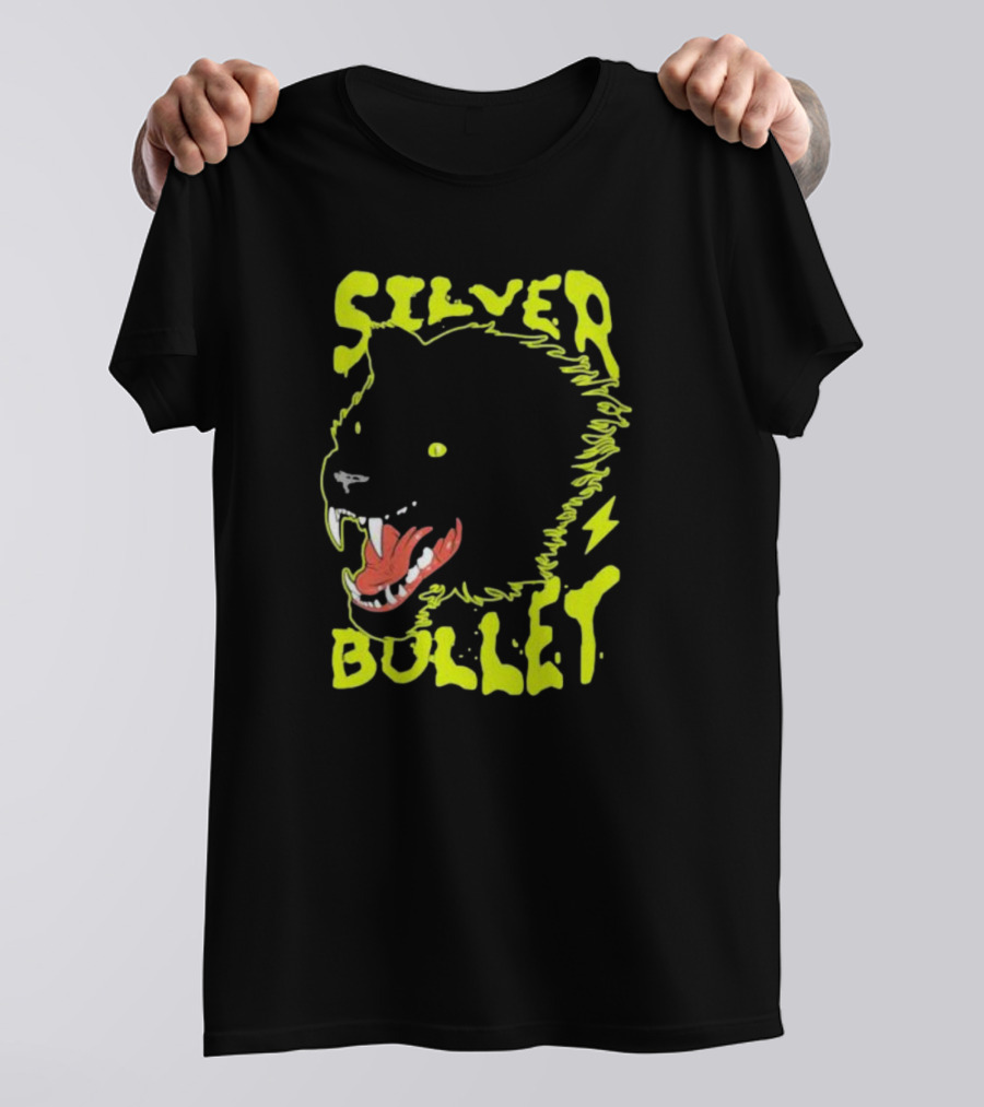Silver Bullet Werewolf Face Neon T-Shirt