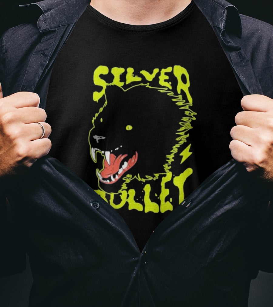 Silver Bullet Werewolf Face Neon T-Shirt