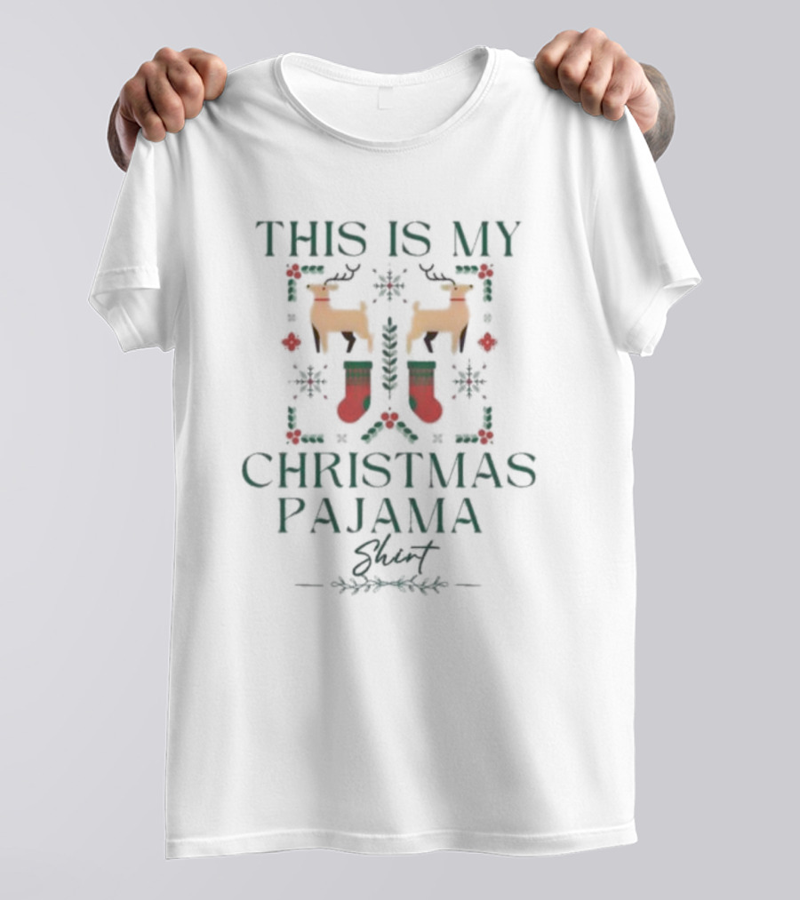 This Is My Christmas Pajama Shirt Funny Xmas Family Holiday Essential T-Shirt