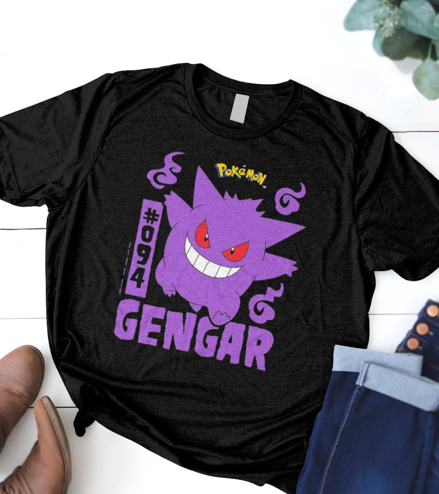 Pokémon #094 Gengar With Iconic Design And Purple T-Shirt