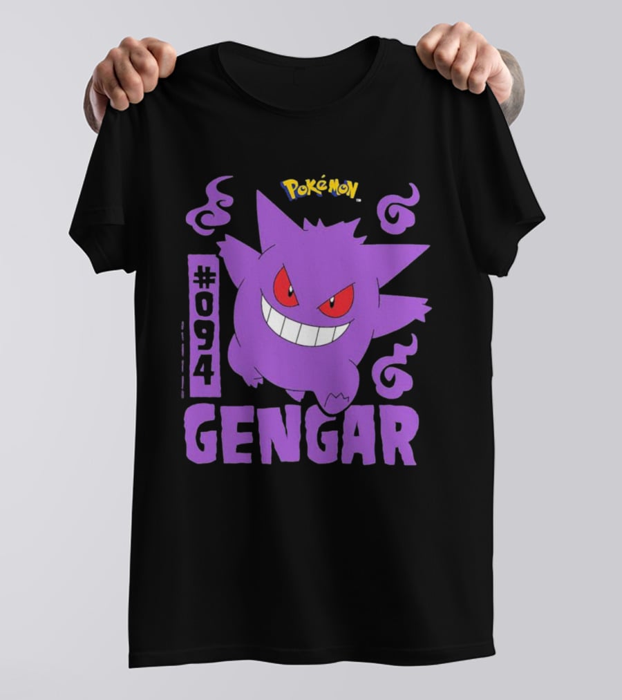 Pokémon #094 Gengar With Iconic Design And Purple T-Shirt