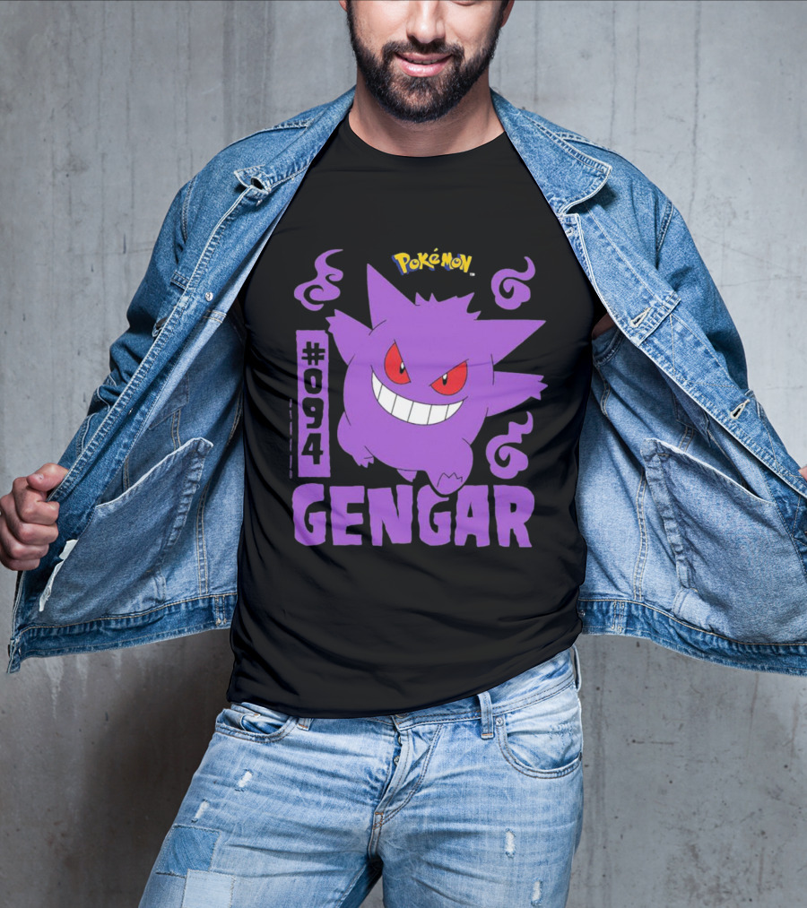 Pokémon #094 Gengar With Iconic Design And Purple T-Shirt