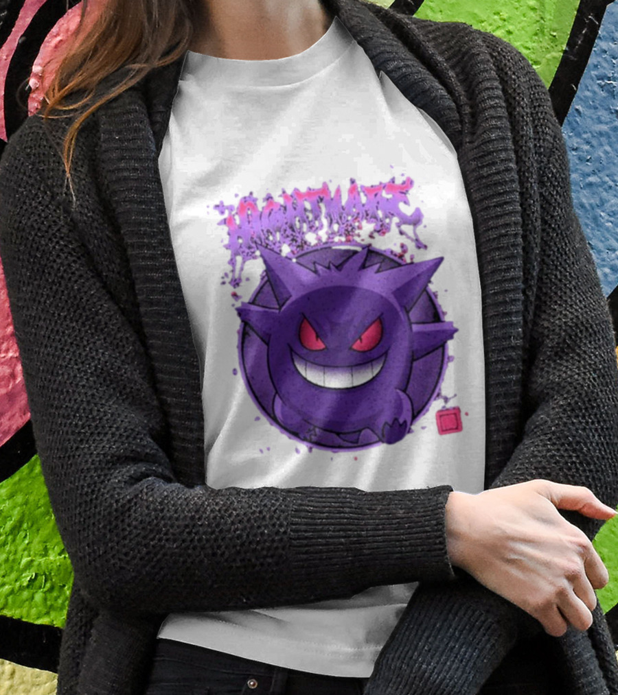 Gengar Nightmare Pokemon Purple Mischief T-Shirt