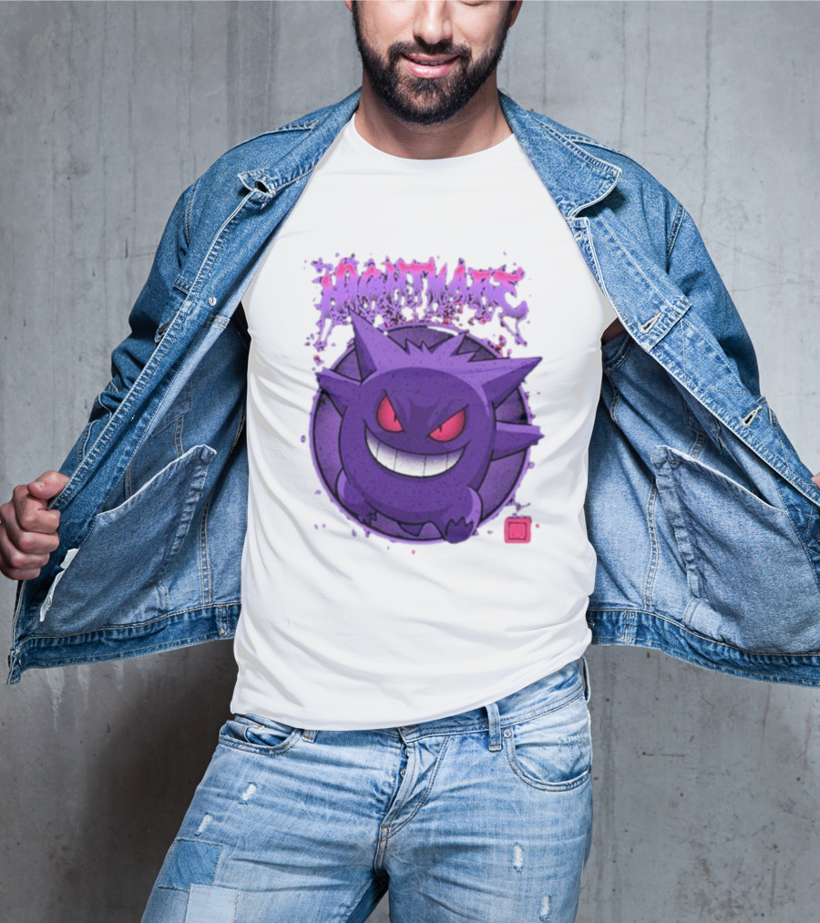 Gengar Nightmare Pokemon Purple Mischief T-Shirt