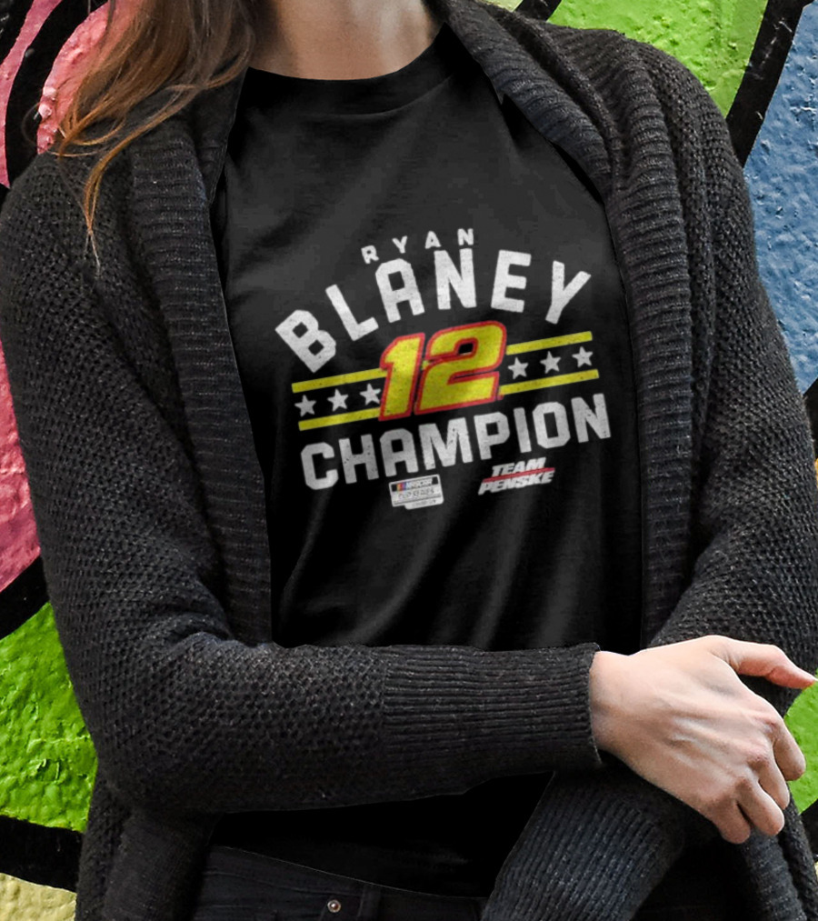 Ryan Blaney 12 Champion NASCAR Cup Series Team Penske T-Shirt