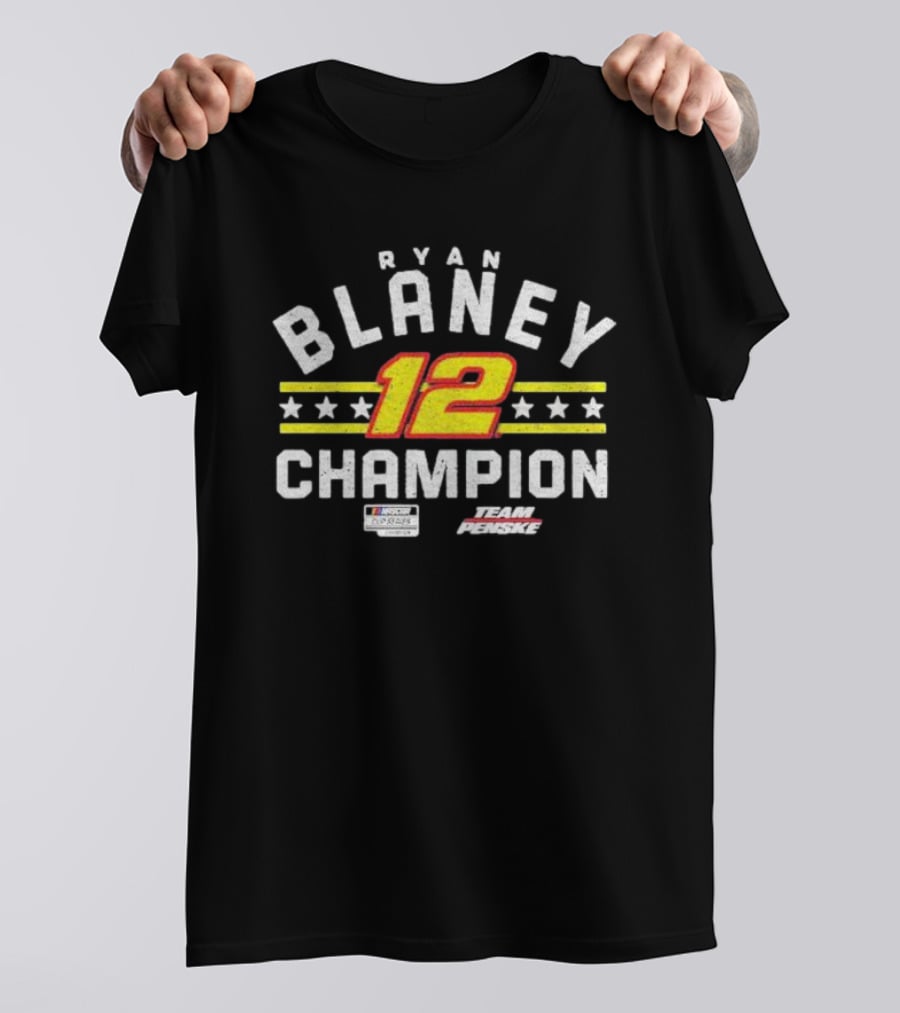 Ryan Blaney 12 Champion NASCAR Cup Series Team Penske T-Shirt