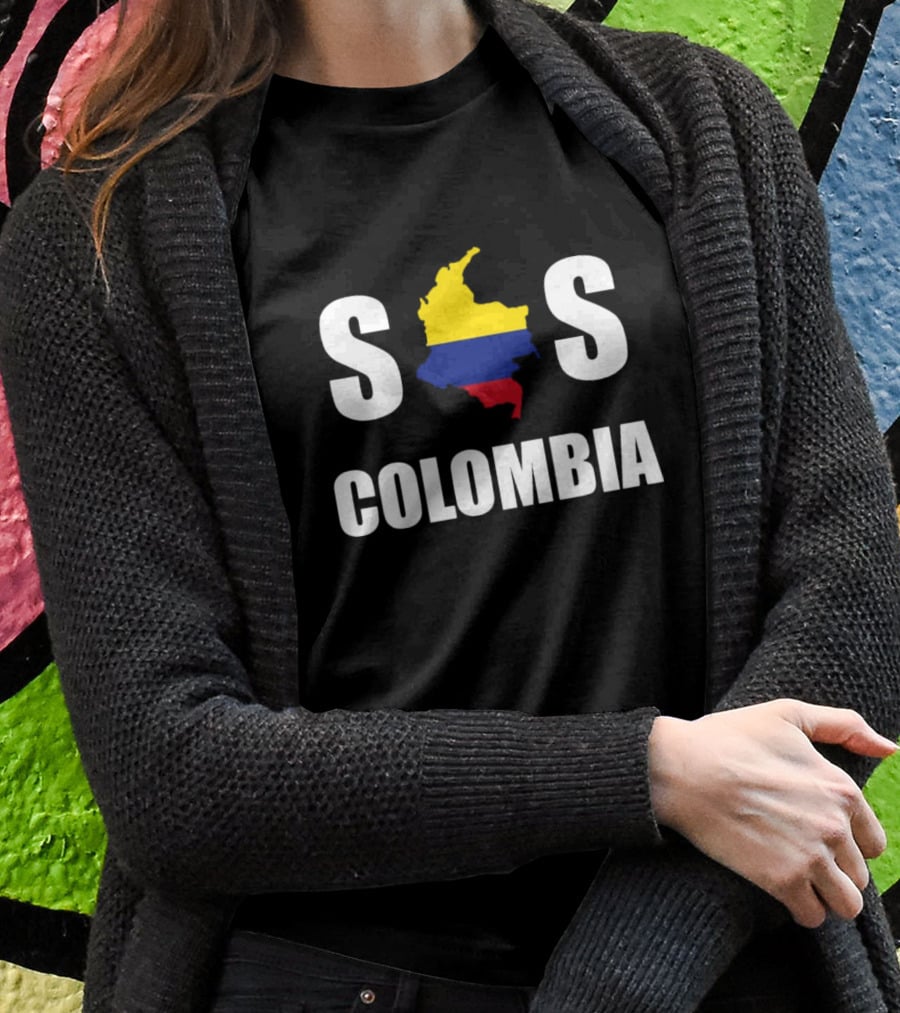 SOS Colombia Map Flag T-Shirt