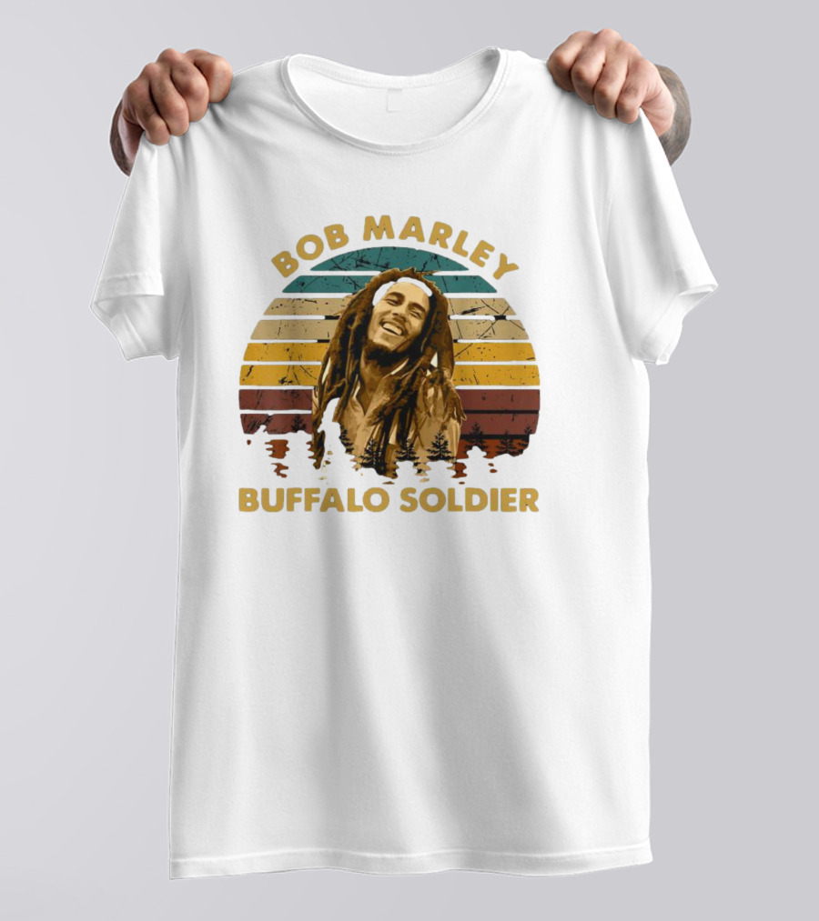 Bob Marley Buffalo Soldier Vintage Retro Sunset T-Shirt