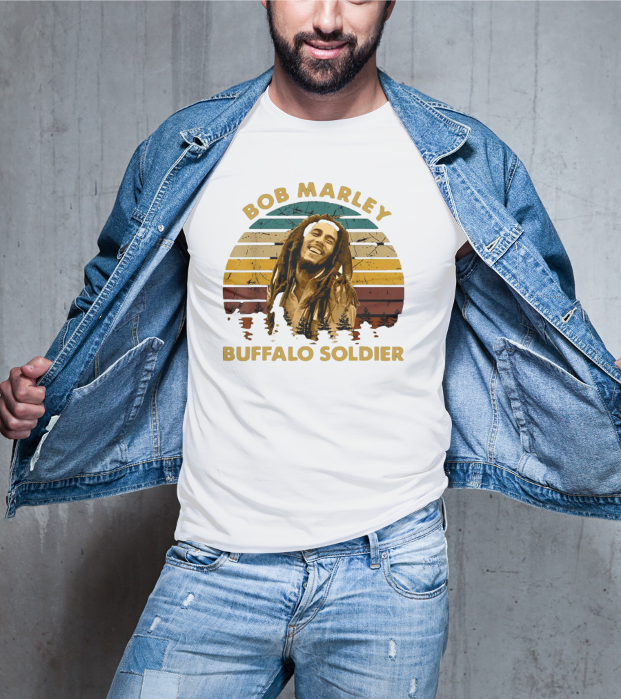 Bob Marley Buffalo Soldier Vintage Retro Sunset T-Shirt