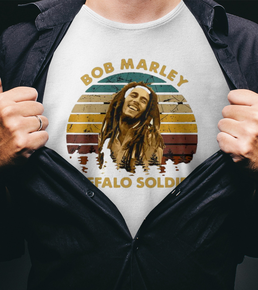 Bob Marley Buffalo Soldier Vintage Retro Sunset T-Shirt