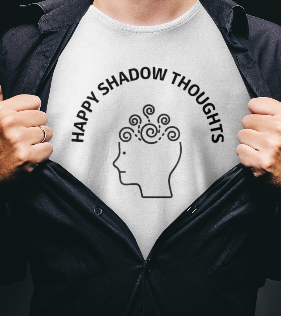 Happy Shadow Thoughts Linh Outline Head With Swirls T-Shirt