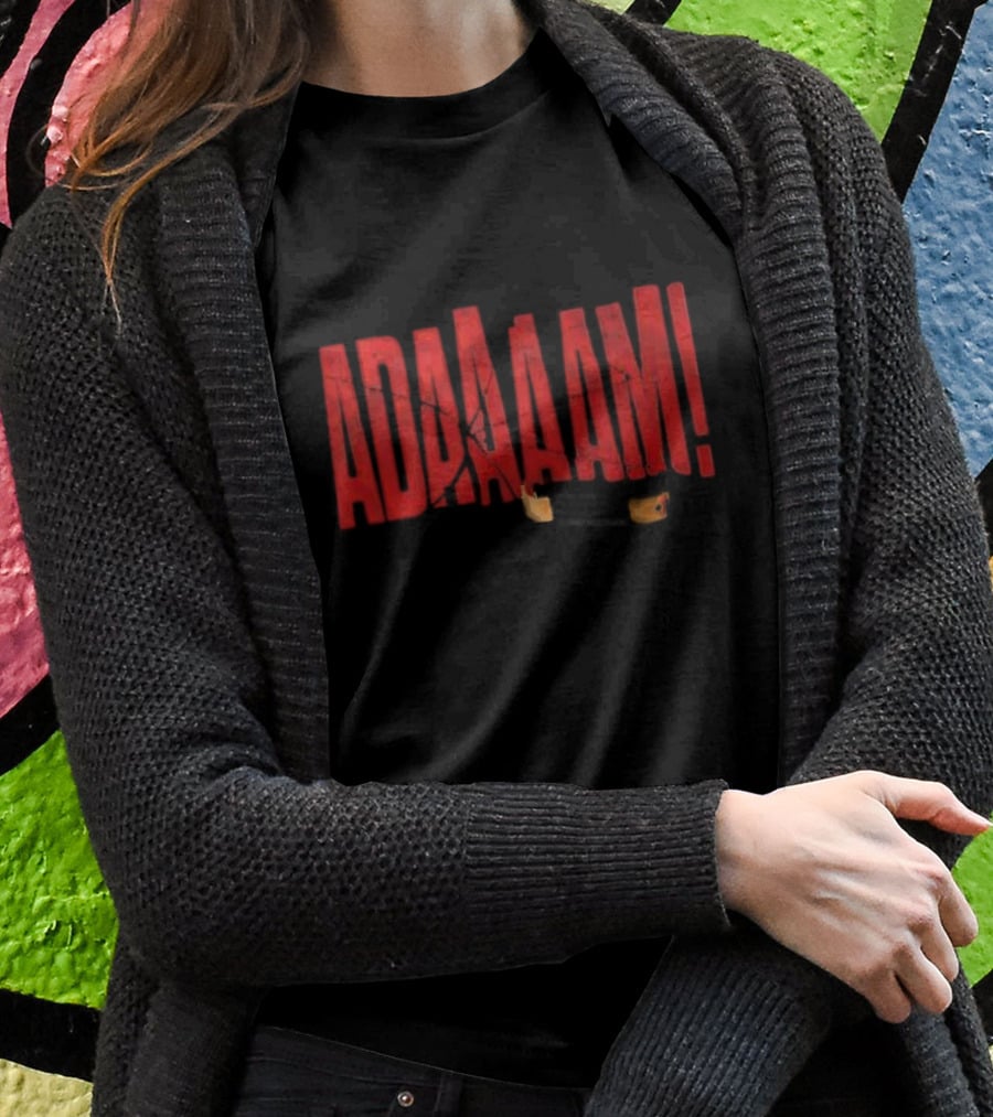 ADAAAAM Red Text Broken Glass T-Shirt