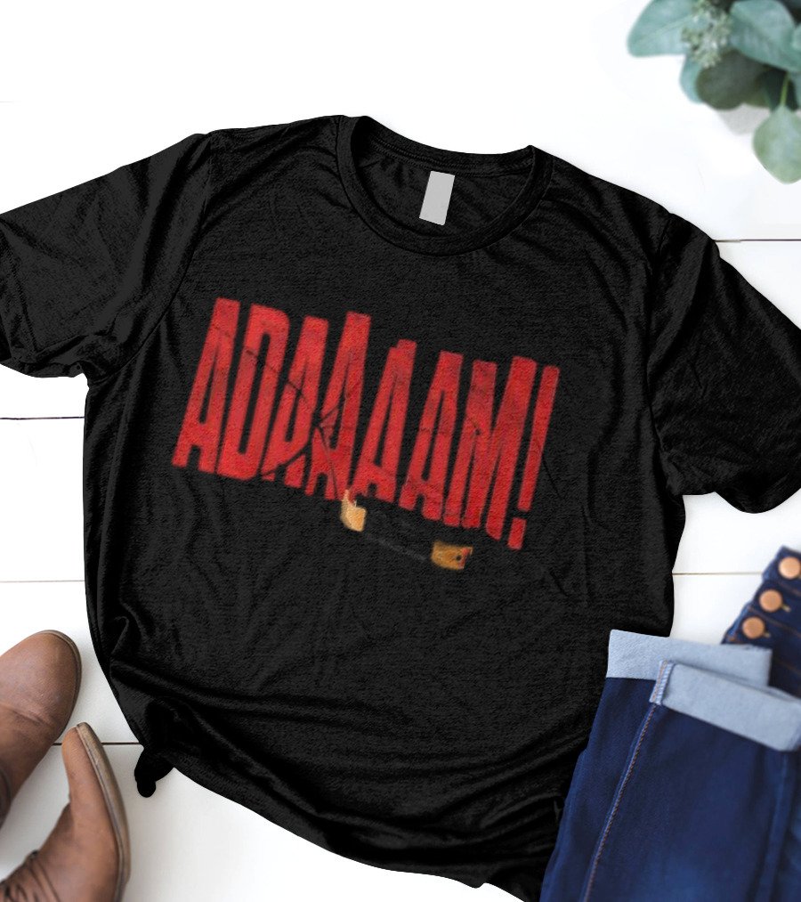 ADAAAAM Red Text Broken Glass T-Shirt