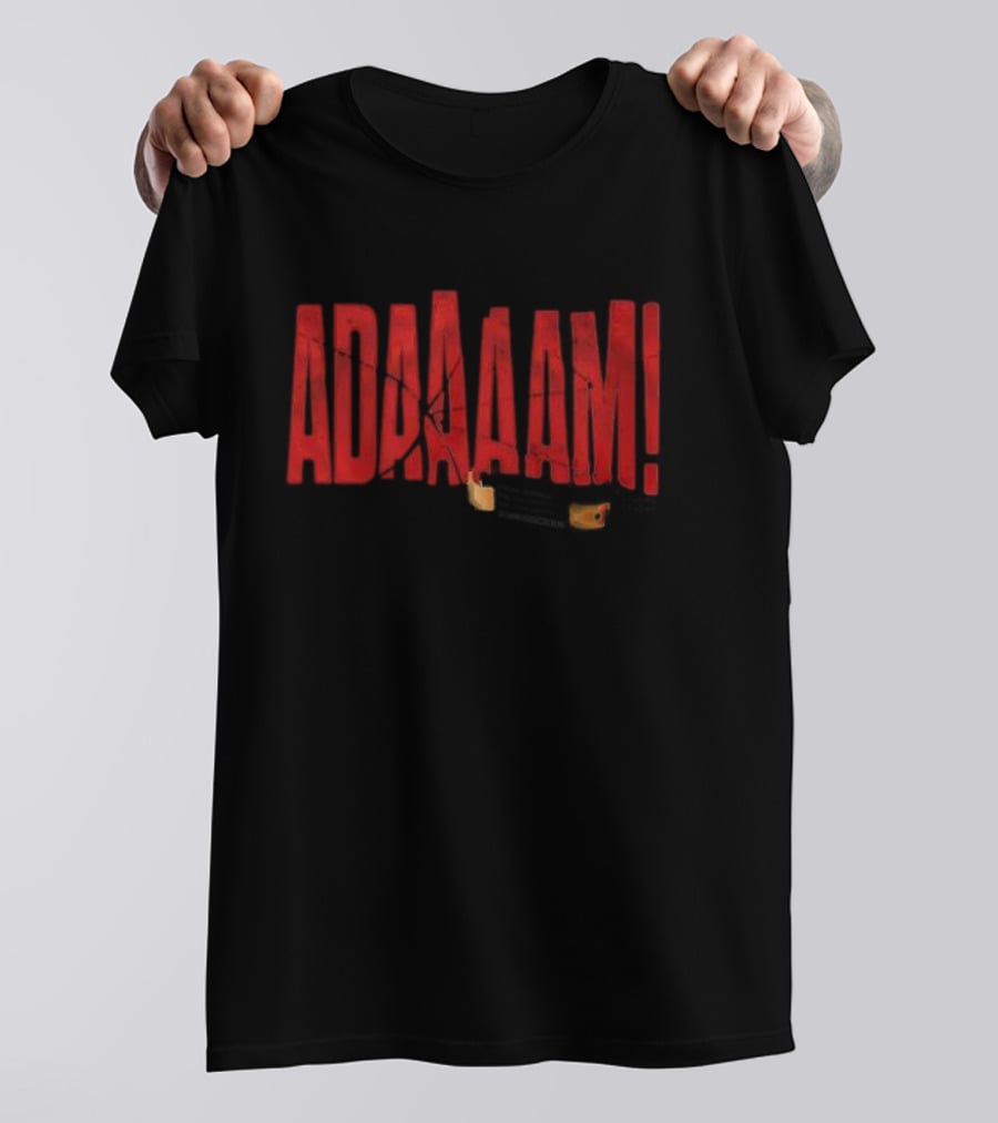 ADAAAAM Red Text Broken Glass T-Shirt