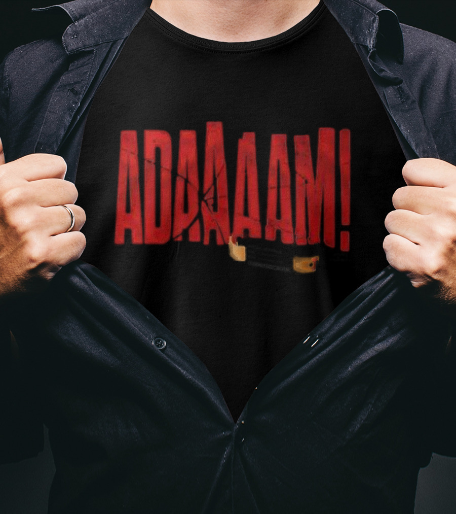 ADAAAAM Red Text Broken Glass T-Shirt