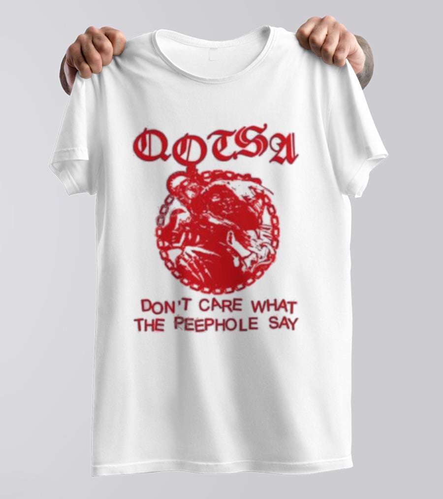 QOTSA Don't Care What The Peephole Say Red Skull T-Shirt