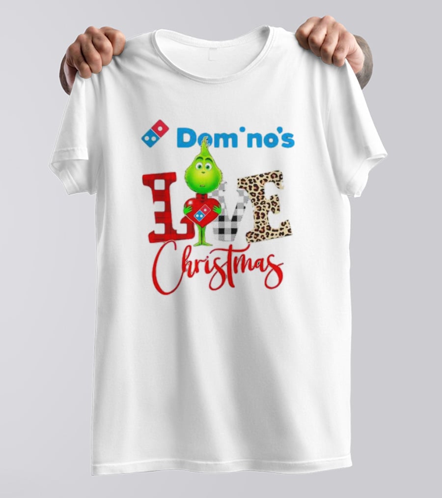 Domino's Grinch Love Christmas T-Shirt