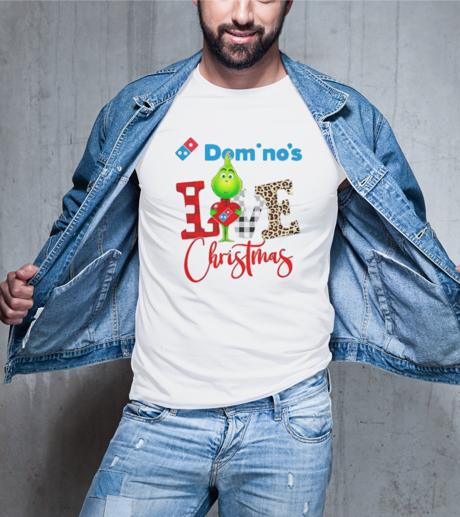 Domino's Grinch Love Christmas T-Shirt
