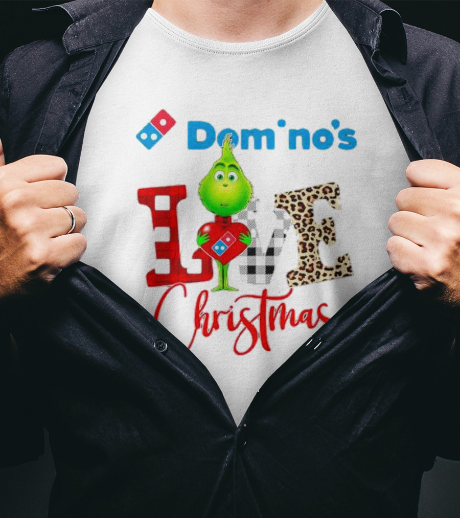 Domino's Grinch Love Christmas T-Shirt