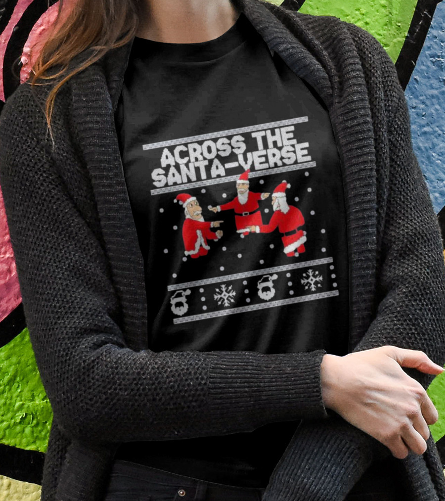 Across The Santa-verse Santa Claus Meme Icons T-Shirt