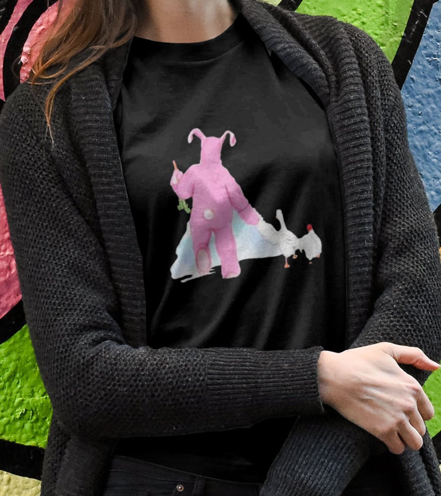 Matthew Perry Pink Bunny Holding Chicken T-Shirt