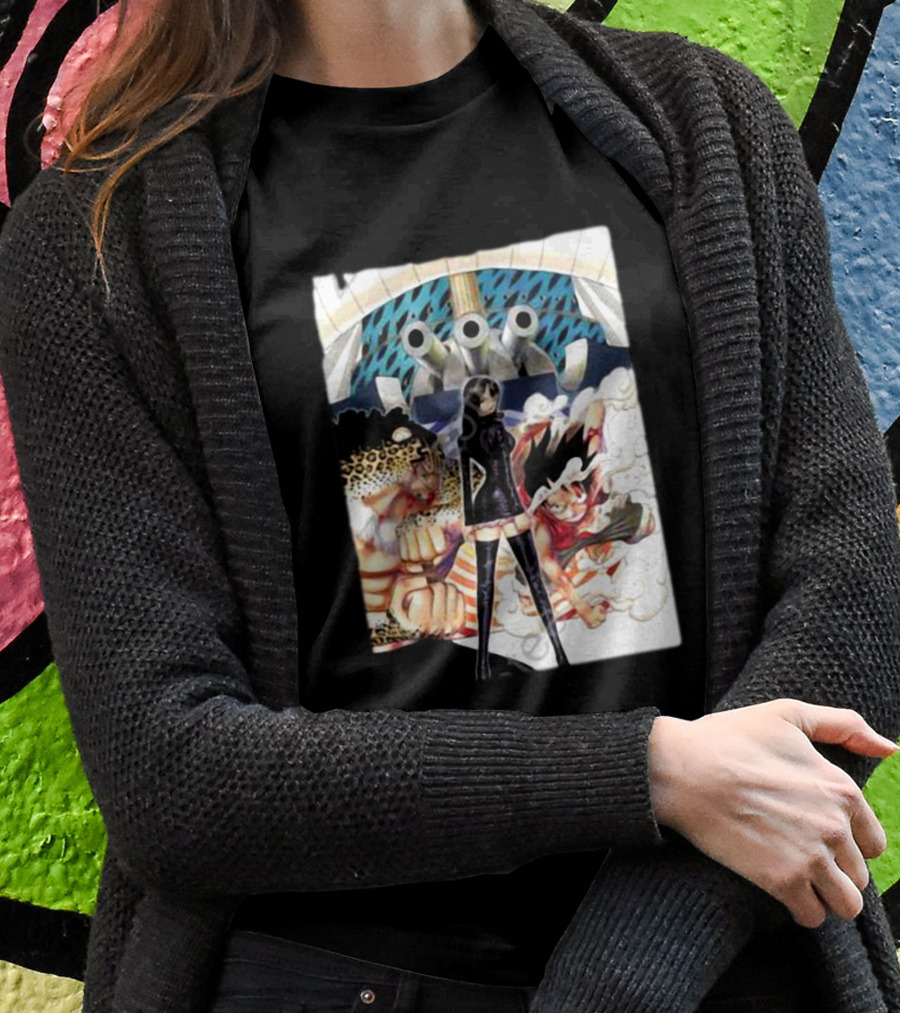 Geo Aw Enies Lobby Arc Animes Luffy Robin Lucci Cannon T-Shirt