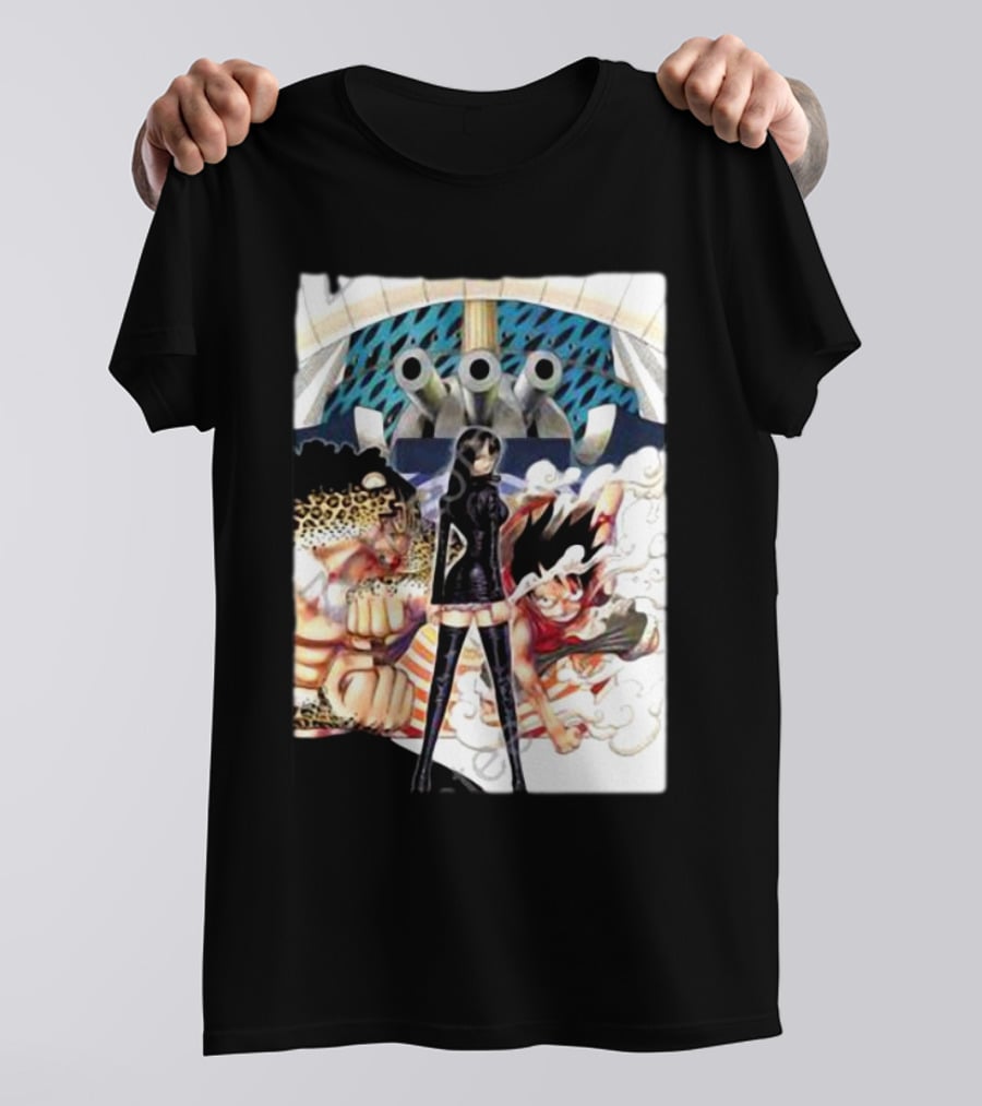 Geo Aw Enies Lobby Arc Animes Luffy Robin Lucci Cannon T-Shirt